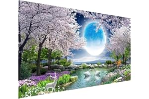 pchmcu Large Paint by Number for Adults,Moon Painting by Numbers Kits On Canvas,Without Frame DIY Tree Oil Painting Acrylic Paints, for Home Decor 16x23.6 Inch