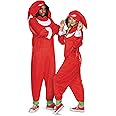 Disguise Adult Sonic Knuckles Adult Costume, Official Sonic Movie 3 Hooded Jumpsuit for Men and Women