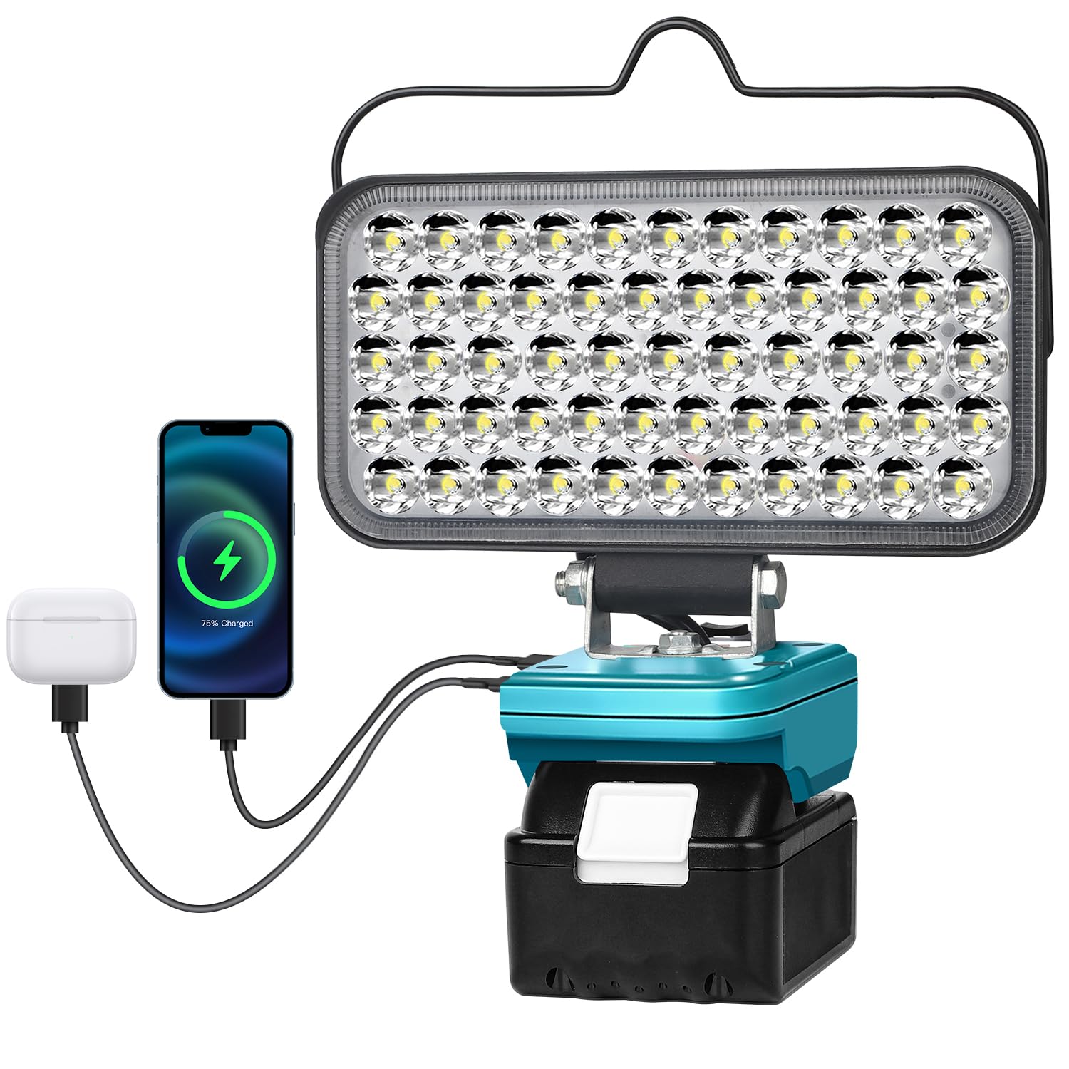 Lampe für Makita 14,4V-18V LXT (Kein Akku), Hell Baustrahler Taschenlampe Light Tragbares LED-Licht für Makita Battery, Arbeitsleuchte Flutlichter Zubehör für Baustellen,Autoreparaturen,Camping