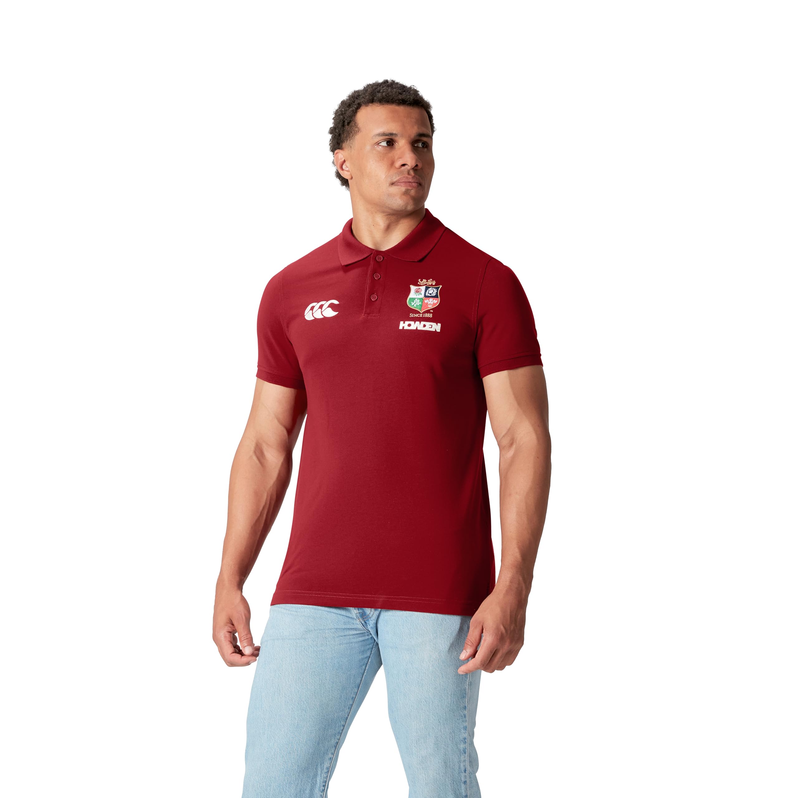 Canterbury Men's British & Irish Lions Canterbury Pique Polo Shirt | Cotton Blend | Official British & Irish Lions Licensed Product Polo Shirt, Red Dahlia, S