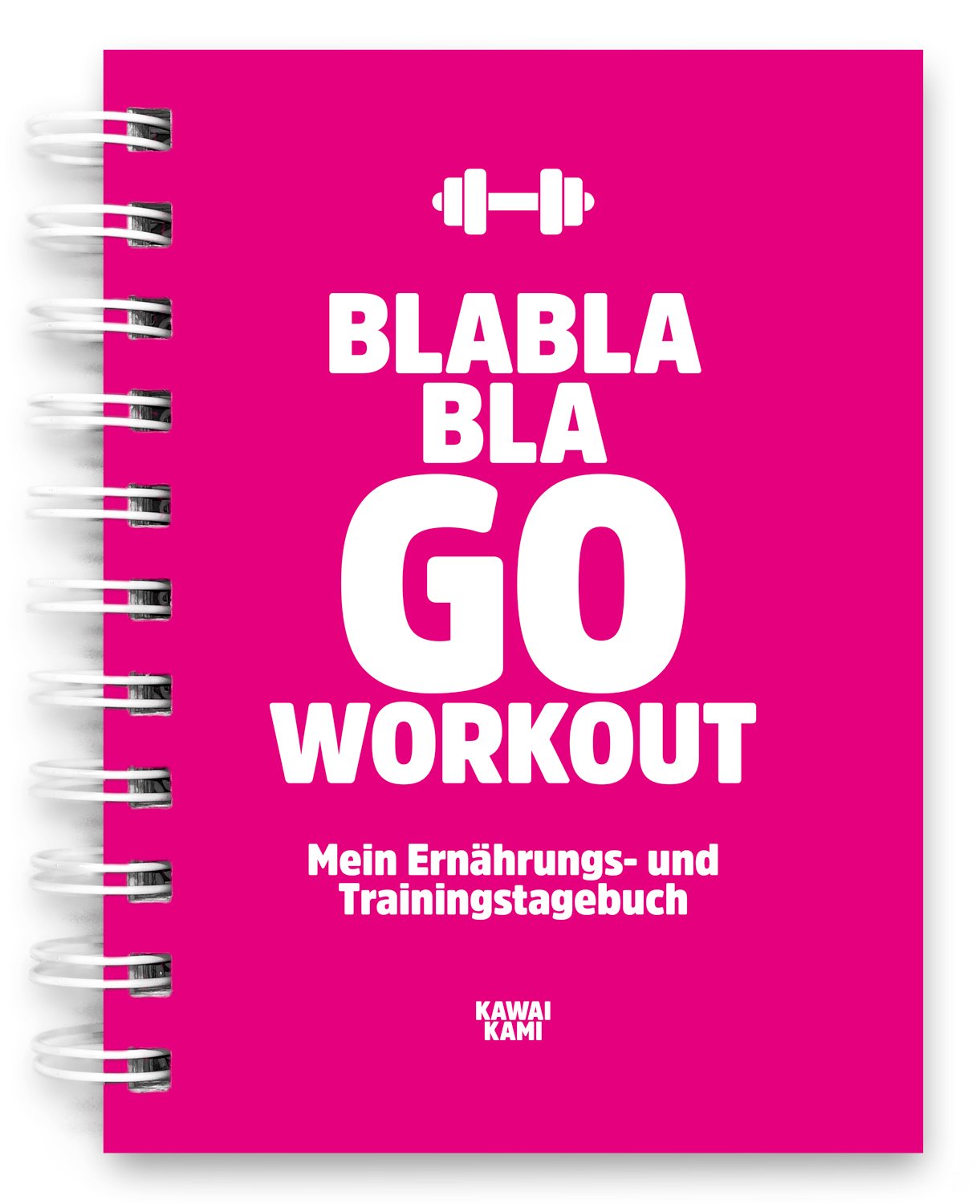 KAWAI-KAMI Training Diary & Nutrition Diary for Strength Training, Gym, Diet, Workout, Gym, Training Planner with Success Control, Training Book to Fill in, 200 Pages, DIN A6