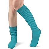 Witwot Slouch Socks Women Knit Knee High Boot Long Tube Scrunch Sock for Woman