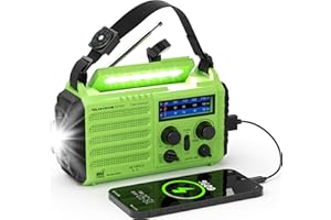 PPLEE NOAA-Certified Emergency Weather Radio, AM/FM Portable Solar Hand Crank Powered with Flashlight & Reading Lamp for Emergency, Rechargeable Battery, SOS Alarm, Cell Phone Charger for Outdoor & Home Use