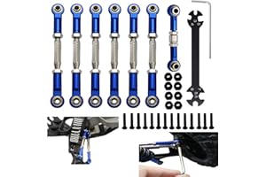 HIENOLELU Adjustable Turnbuckles/Camber Link with RC Wrench for Traxxas 1/10 Slash 2WD 4X4/Hoss 2WD 4X4/Rustler 2WD 4X4/Stampede 2WD 4X4 4WD RC Car (Navy Blue)
