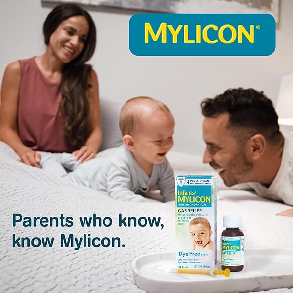 MYLICON INFANTS’ GAS RELIEF DYE FREE DROPS – .5 OZ, PACK OF 2