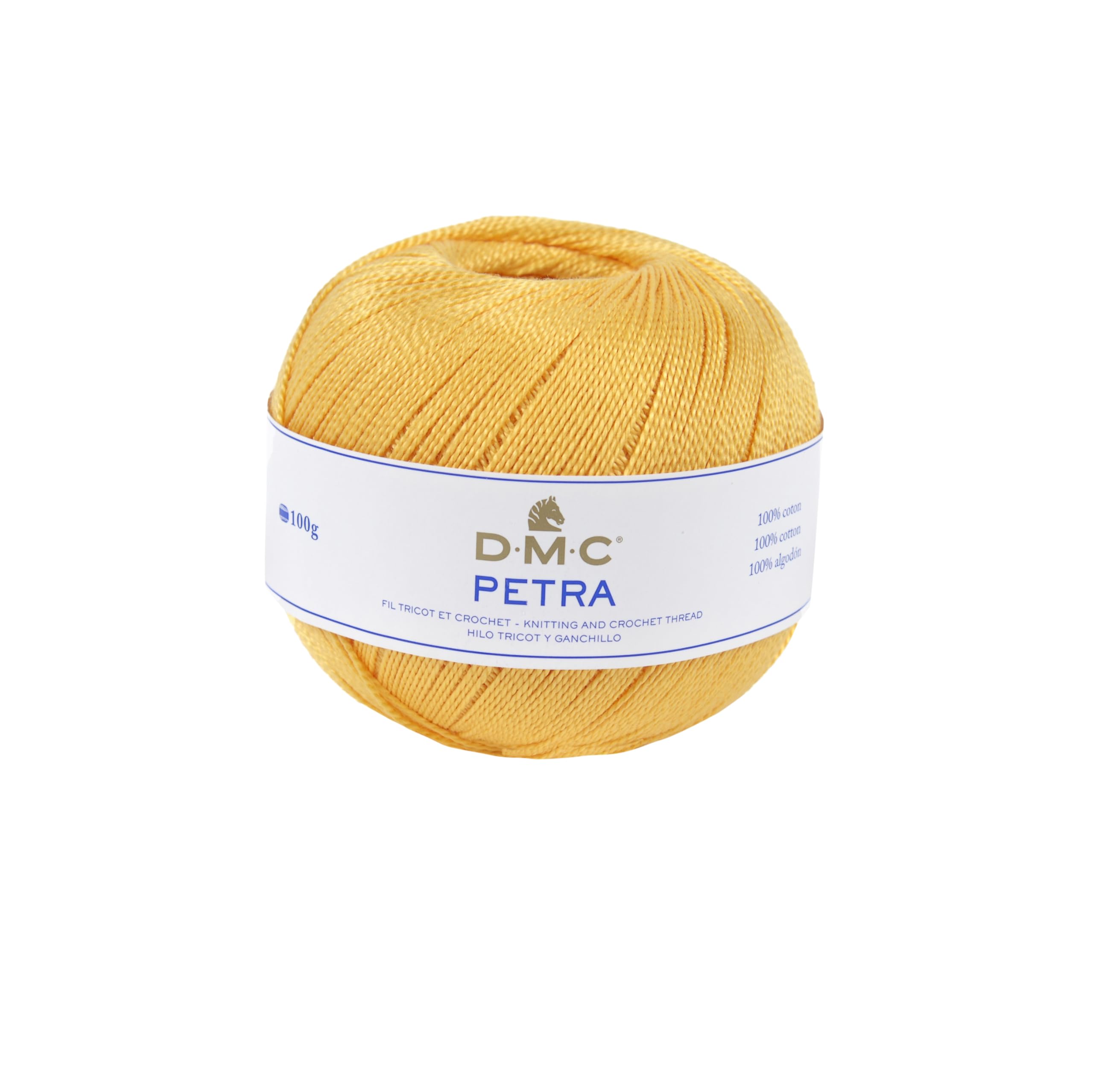 DMC Petra Yarn, 100% Cotton, Yellow (5742), Size 5