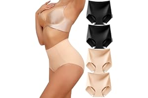 Levao Shapewear Women Tummy Control Underwear High Waisted Underwear Seamless Briefs Full Coverage 4 Pack S-XXXL