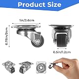 Sibba 8 Pcs Soft Rubber Swivel Caster Wheels 0.5 Inch Low Profile Adhesive view 2