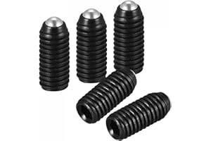uxcell Ball Point Set Screws, 5pcs M5 x 12mm High Carbon Steel Metric Spring Hex Socket Grub Screw