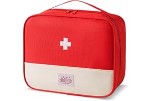 Volumoon Portable First Aid Kit, Empty Travel Medicine Bag, Medical Organizer Storage Pouch, Medicine Storage Bag for Home Of