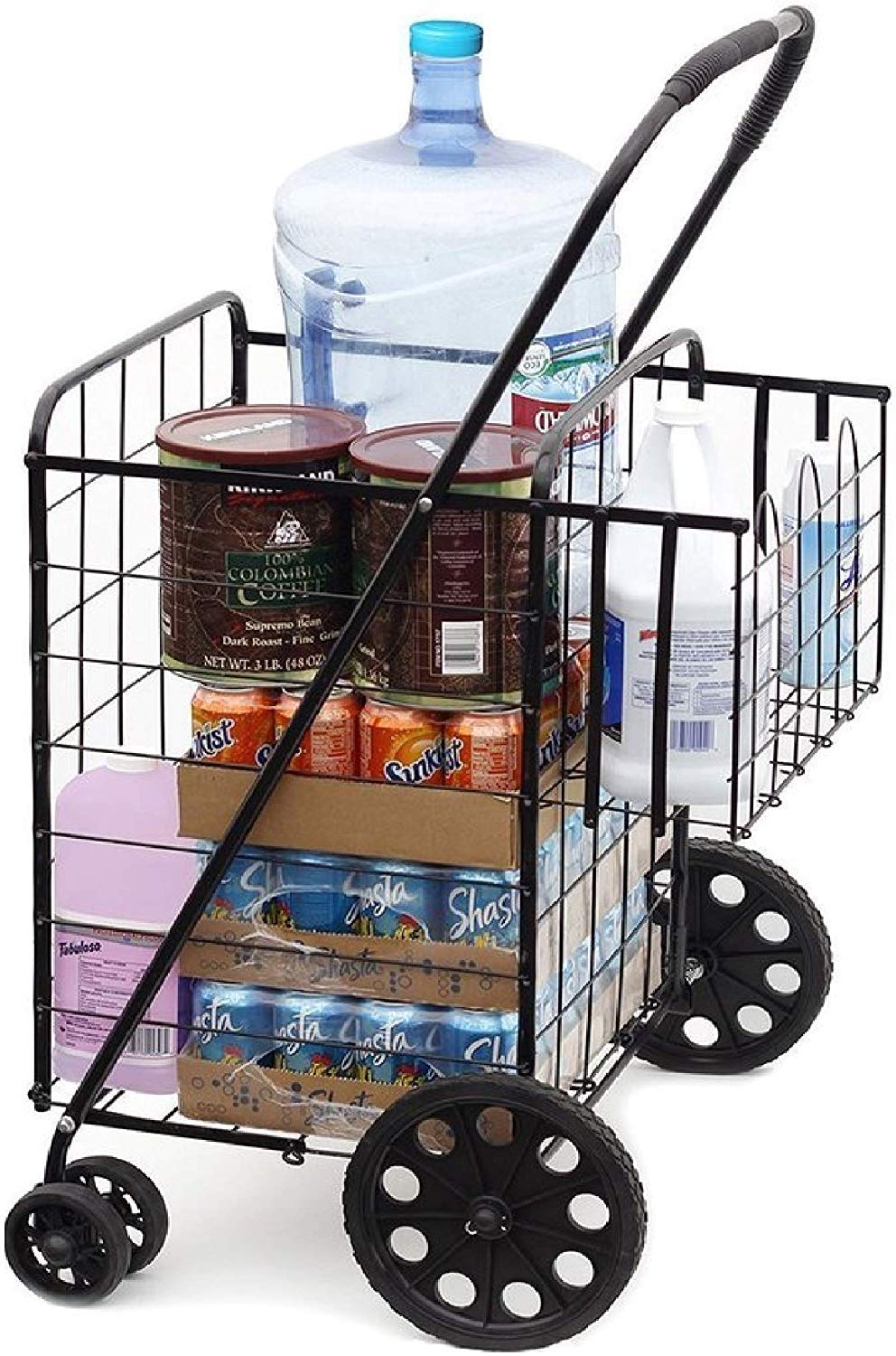 MOD Complete MDC77037 JUMBO Portable Double Basket HeavyDuty Folding Shopping Cart w/Front