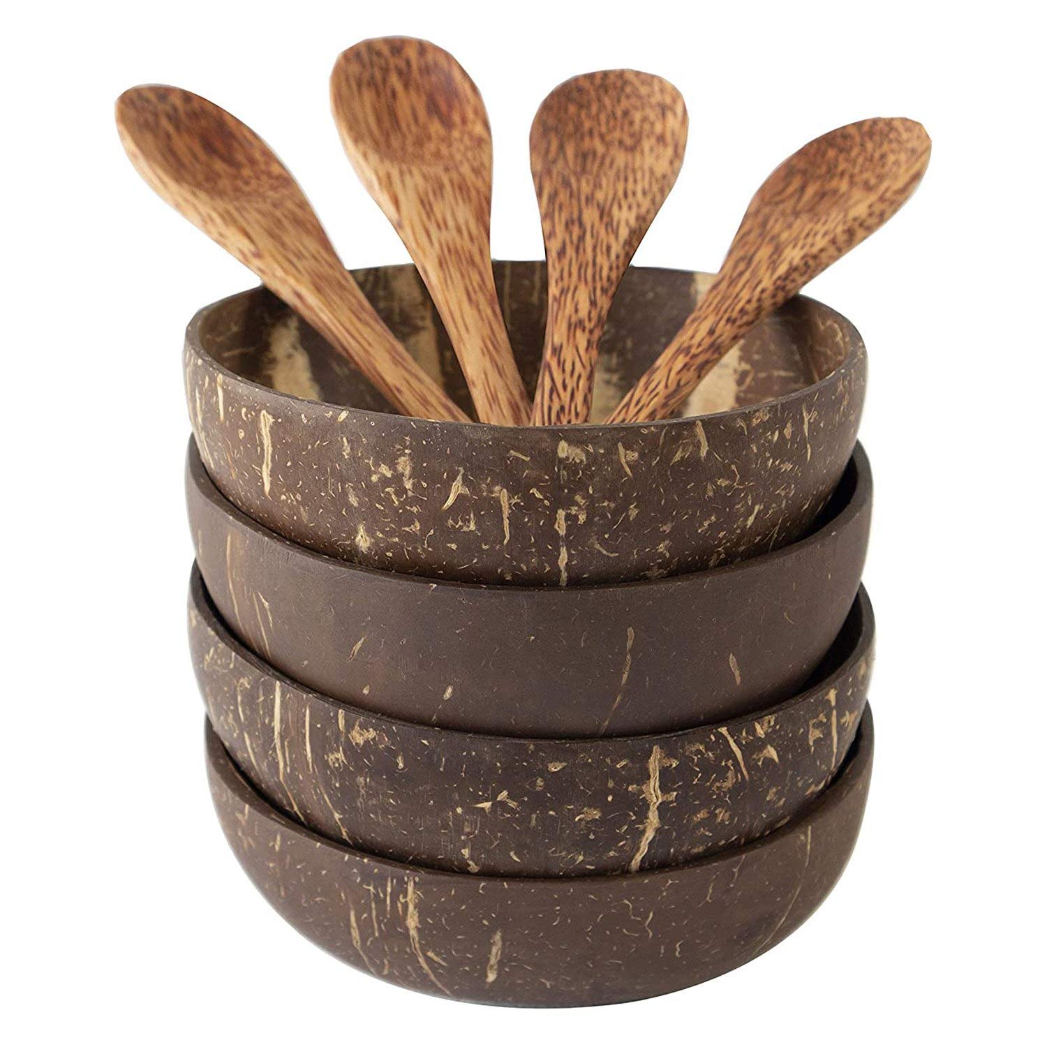 Jcevium and Spoon Set,Salad Smoothie Mixing Dessert Fruit Ice Cream Bowl for Kitchen,Dining 4 Set