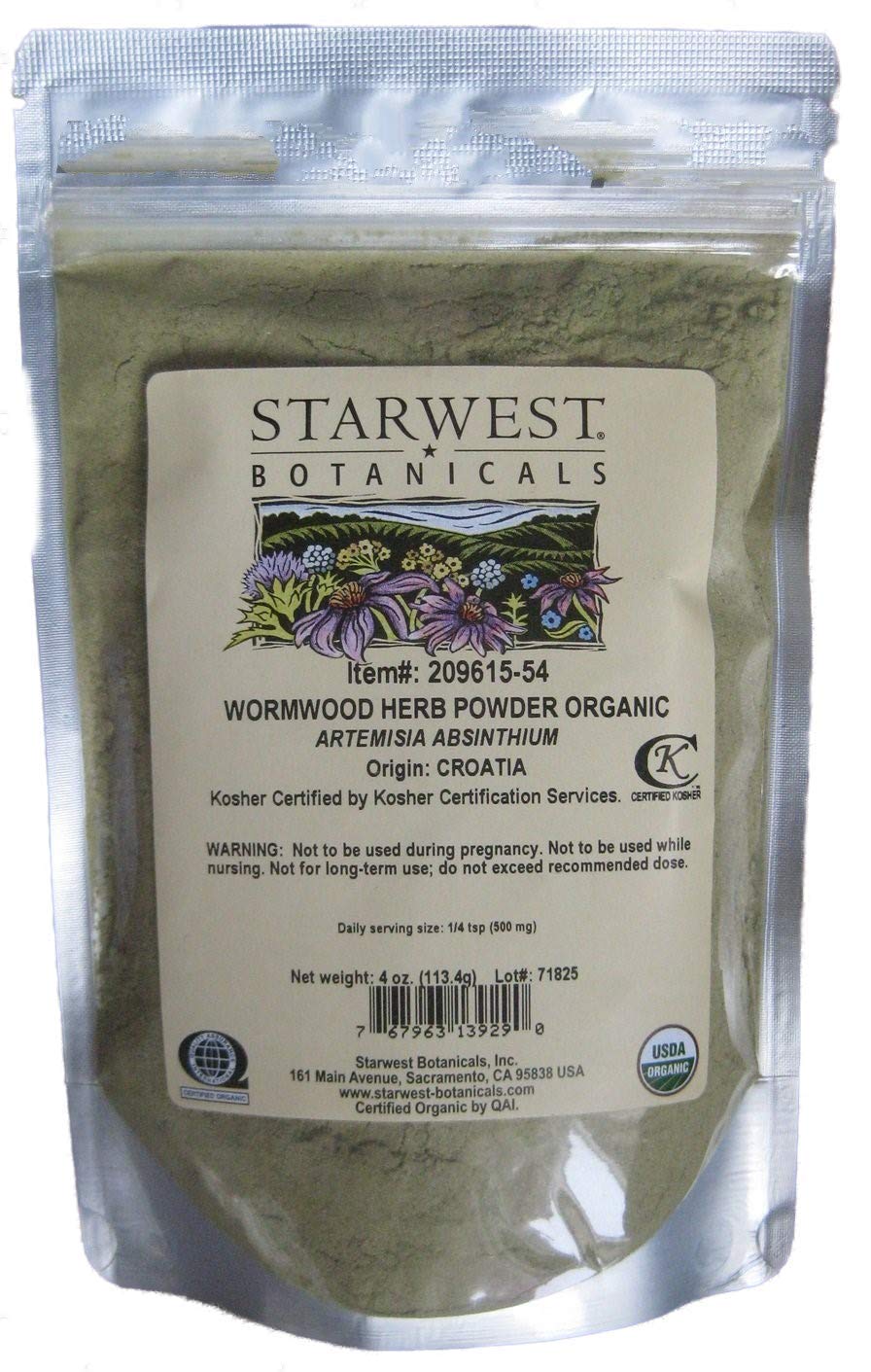 BlueArrowExpress Wormwood Herb Powder Organic (Artemisia Absinthium) 4oz Sealed Pkg