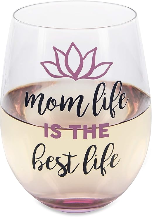 mom life wine glass