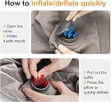 Maliton Inflatable Airplane Foot Rest Gray 3-Height Adjustable Travel Pillow view 8