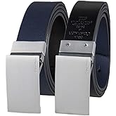 Calvin Klein Men's Two-In-One Reversible Modern Plaque Buckle Dress Belt