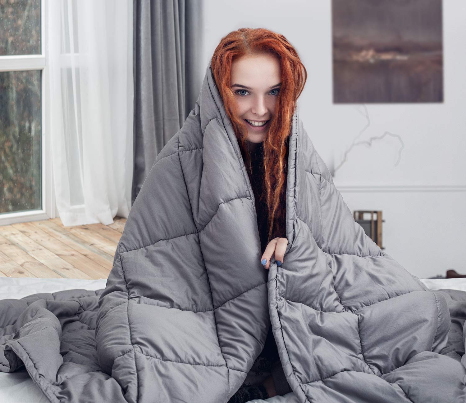 Premium Weighted Blanket 20 lbs 60x80 inches Queen Size - Upgraded