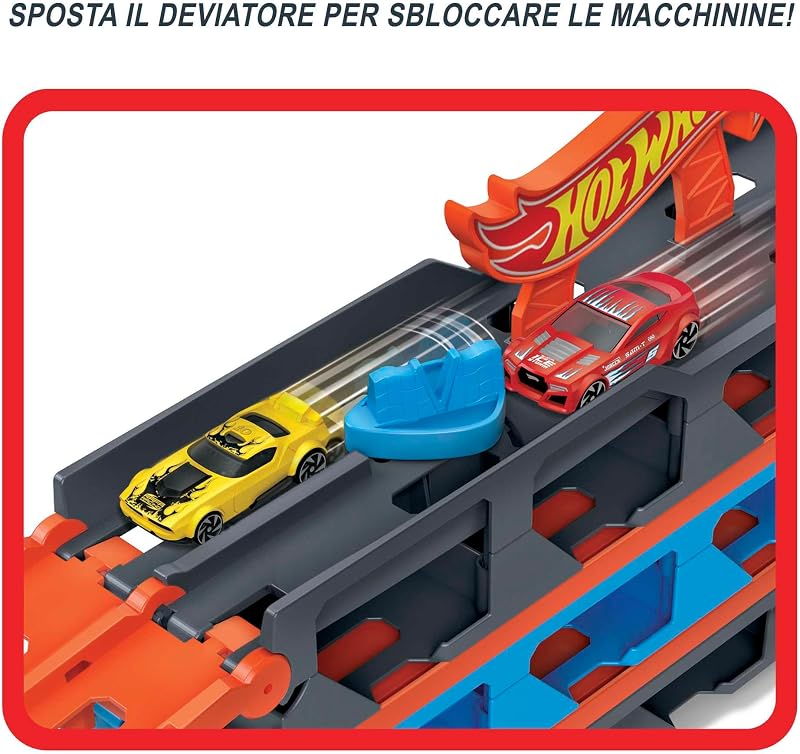 Speedway Hauler e 3 auto giocattolo in scala 1:64