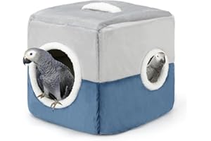 GINDOOR Large Winter Bird Nest House, Warm Comfortable Bird Nest for Cage Hanging Birds House Cage Hideaway Cave Bed for Amazon Parrots African Grey Cockatoos Macaws