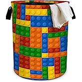 Colorful Building Blocks Laundry Basket Laundry Hamper With Handles Collapsible Laundry Baskets Storage Basket For Room Bathroom Bedroom Decor
