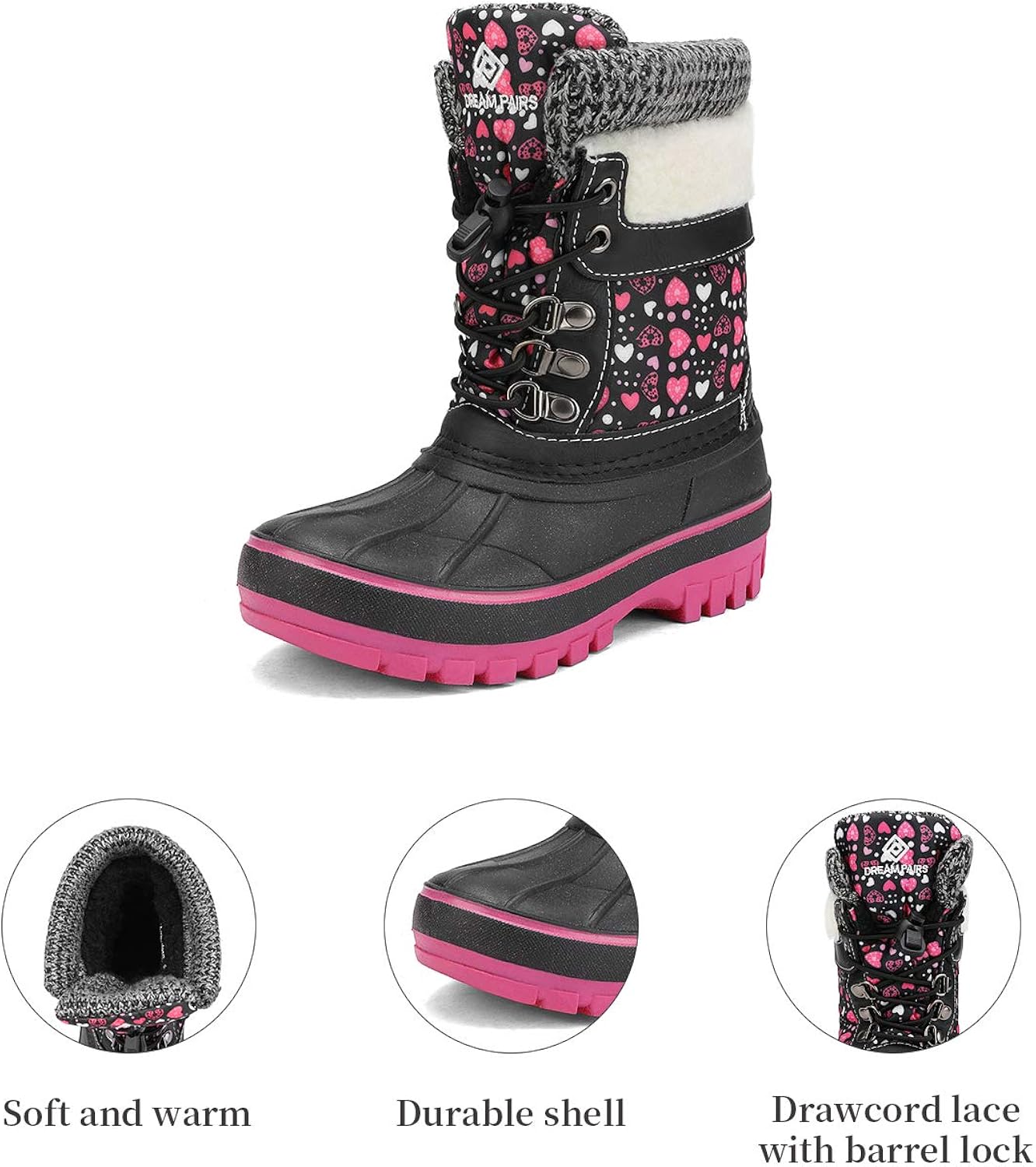 | DREAM PAIRS Boys Girls Insulated Waterproof Winter Snow Boots | Snow Boots