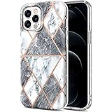CAFEWICH Sparkle Glitter Case for iPhone 12 Pro Max Marble Design Shockproof TPU Bumper Soft Protective Phone Cover Slim Cute
