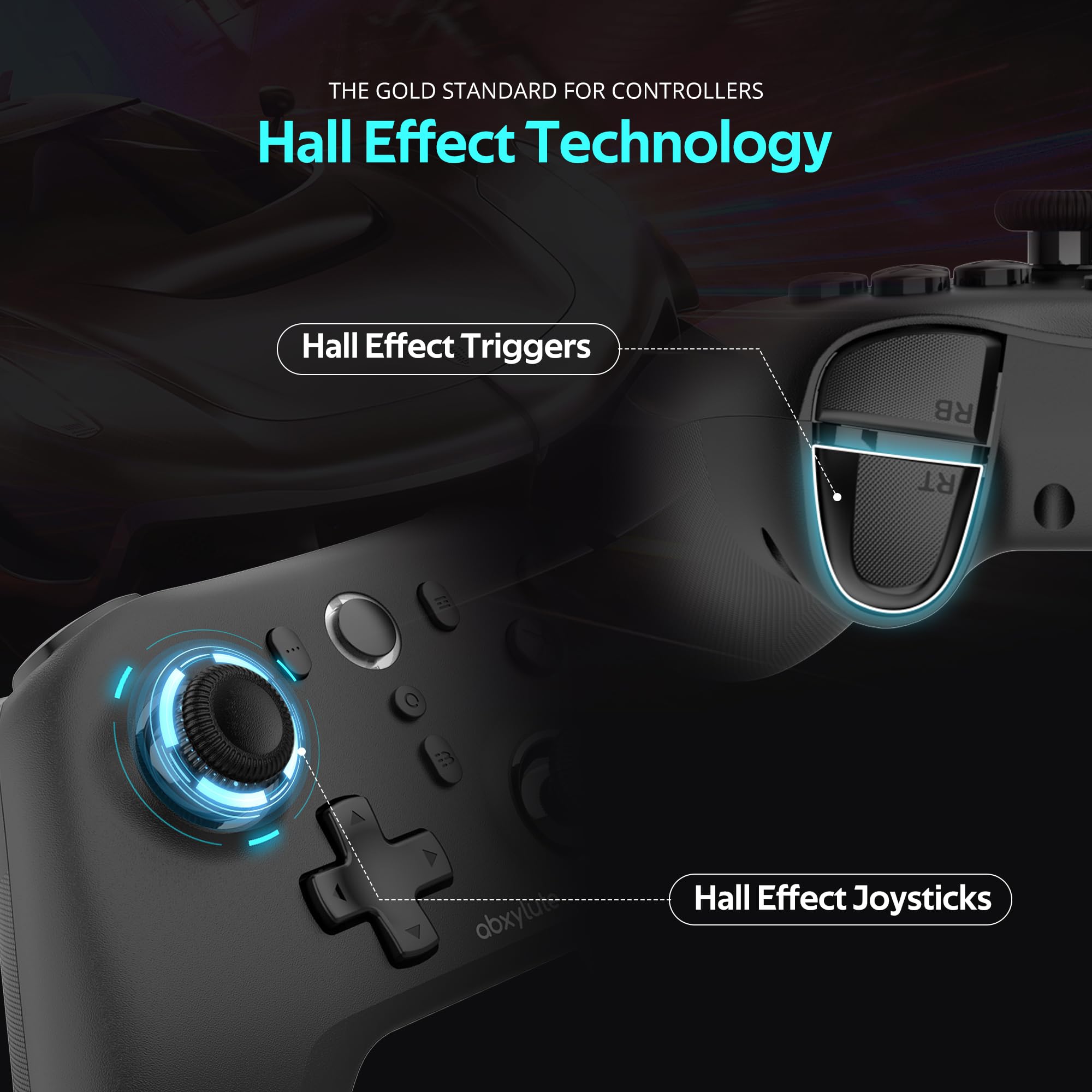 C6 Wireless PC Controller, Bluetooth Game Controller - 1000Hz Hall Triggers & Joysticks for Windows PC, Nintendo Switch Pro/OLED/Lite, Steam Deck, Android TV/Mobile, iPhone MAC & Tesla Vibration Turbo