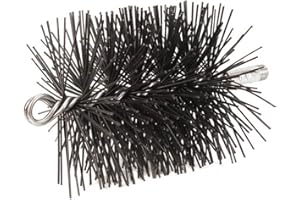 WOODEZE 6” Round Medium-Duty Rechargeable Poly Chimney Brush with 22-Ga Steel Bristles - 3/4" Loop & 3/8" Male NPT Thread, Compatible Accessories - Enhanced Cleaning Efficiency