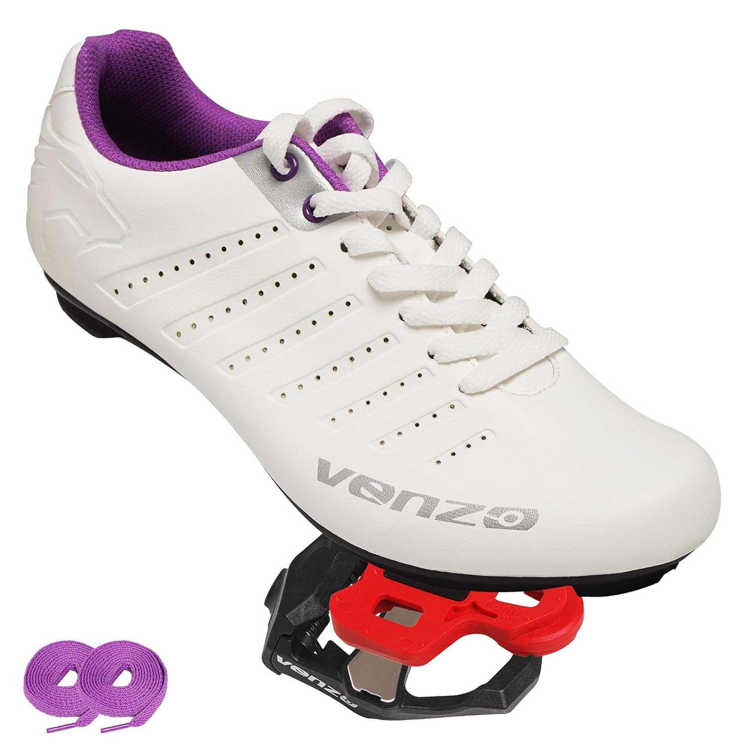 Venzo Bicycle Women's Ladies Lace Road Cycling Riding Shoes