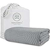 Threadmill Luxury Cotton Blankets for Twin Size Bed | All-Season 100% Cotton Twin Blanket for Bed | Aster Jacquard Lightweight, Soft & Cozy Coverlet, 350GSM, 68 x 90 inches | Scottish Grey