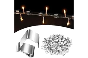 EMSIOK 150PCS Metal Christmas Light Gutter Hooks Xmas Lights Hanging Clips Outdoor Seasonal Lighting Hooks Galvanized Holiday Light Clips Gutter Light Hangers Roof Hooks for Outdoor String Patio Lights