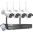 [Wireless Pro, 100ft Range] Hiseeu Wireless Security Camera System, Expandable 16CH 4K NVR, 4Pcs 3MP Night Vision WiFi Cameras Home Surveillance Outdoor, Motion Detection, 1TB HDD, One-Way Audio