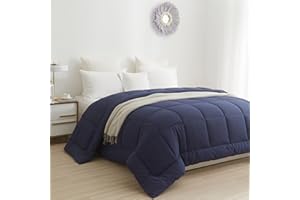 BedTreat Down Alternative Comforter King Duvet Insert with Corner Tabs, All Season Quilted Bed Comforter Box-Stitched King Comforter Blue，Machine Washable Microfiber Bedding