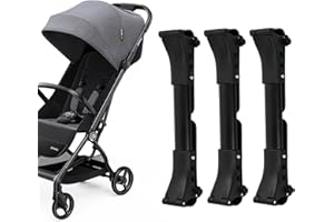 3 Pack Twin Pushchair Connectors, Black Aluminium Alloy Double Pram Connectors - Convert Two Single Strollers to One Double P