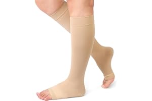 Beister Medical Compression Socks for Women & Men, Open Toe Knee High Calf, Firm 20-30 mmHg Graduated Support Hosiery for Var