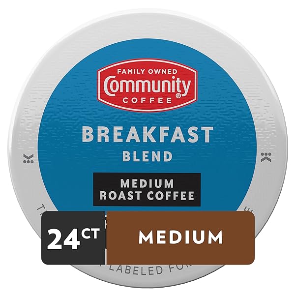 COMMUNITY COFFEE BREAKFAST BLEND 24 COUNT COFFEE PODS, MEDIUM ROAST, COMPATIBLE WITH KEURIG 2.0 K-CUP BREWERS, 24 COUNT (PACK OF 1)