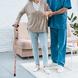 SupreGear Folding Walking Cane Adjustable 85-95 cm Red Floral Lightweight view 7