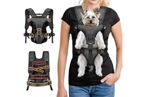 YUDODO Front Pet Carrier Backpack for Small Dogs and Cats, Secure and Breathable Mesh, Ergonomic Support, Adjustable for Walking, Hiking, or Travel (Black-Pro M)