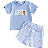 KMBANGI Toddler Baby Boy Christian Outfits Jesus Loves Me Short Sleeve T-Shirt Plaid Shorts 2Pcs Easter Clothes Baptism Set