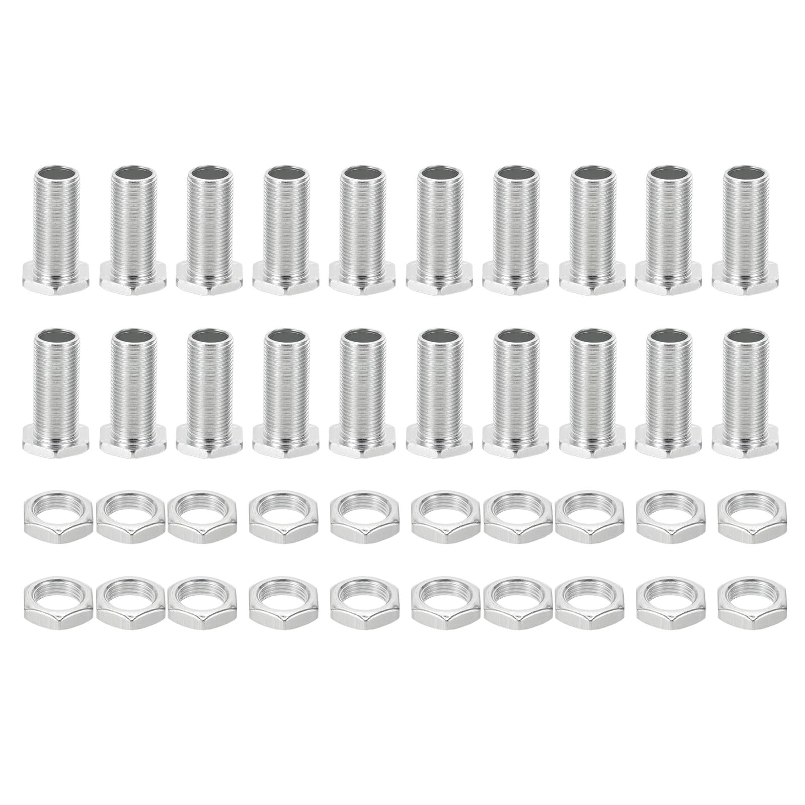 PATIKIL M12x30mm Hex Bolts and Nuts Kit, 20 Set Fine Thread Hollow Screws Assortment Hexagon Head Screw Through Hole Bolt Chandelier Fasteners