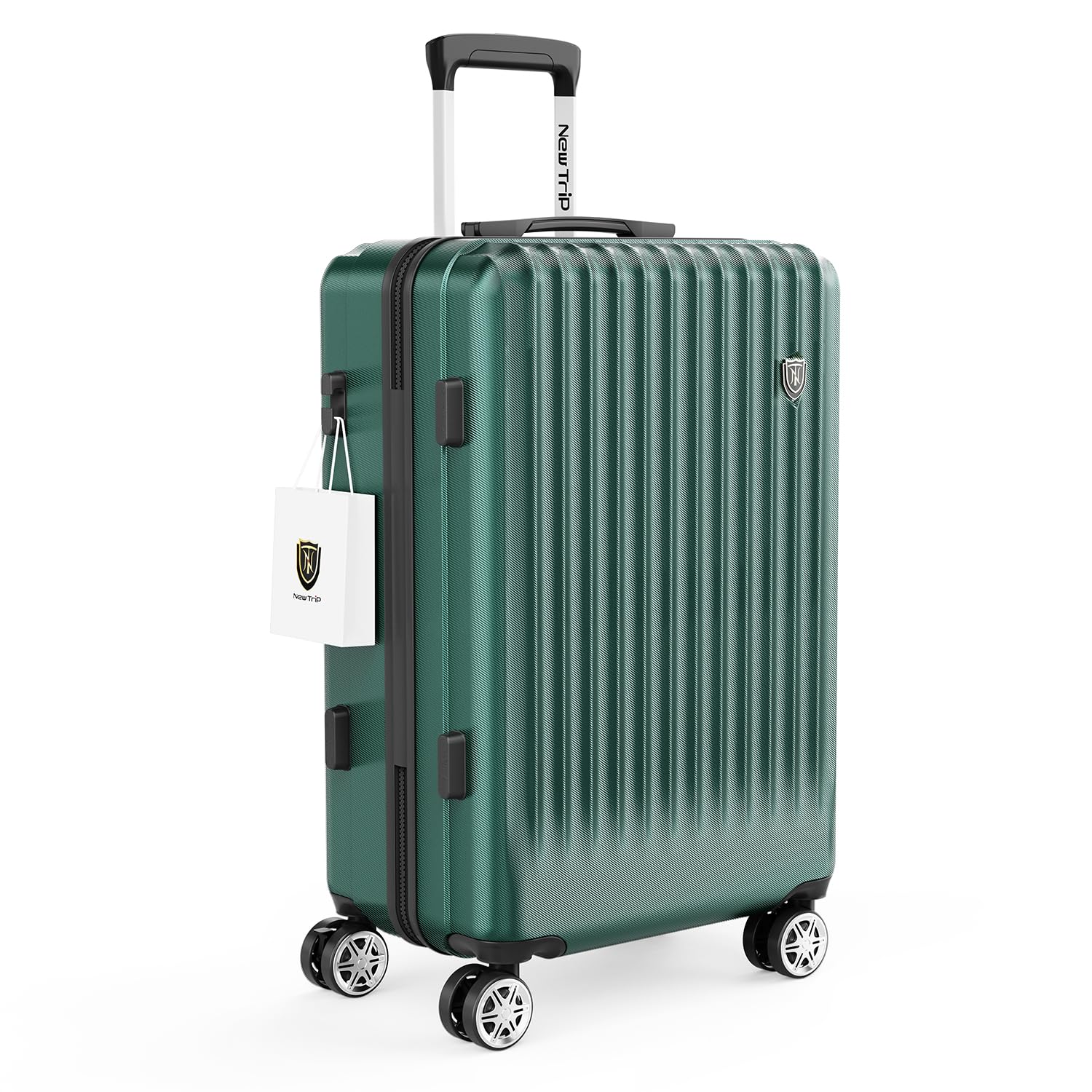 [New Trip] スーツケース キャリーケース ストッパー付き 機内持ち込み 軽量 大型 S/M/Lサイズ キャリーバッグ 耐衝撃 大容量 ファスナータイプ 静音 ダブルキャスター TSAロック 海外 旅行 ビジネス 出張 (グリーン、Mサイズ /4～7泊 /60L)商品画像