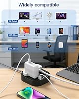 Addtam 3M Extension Lead Power Strip 2 AC Outlets 4 USB Ports Braided Cord view 6
