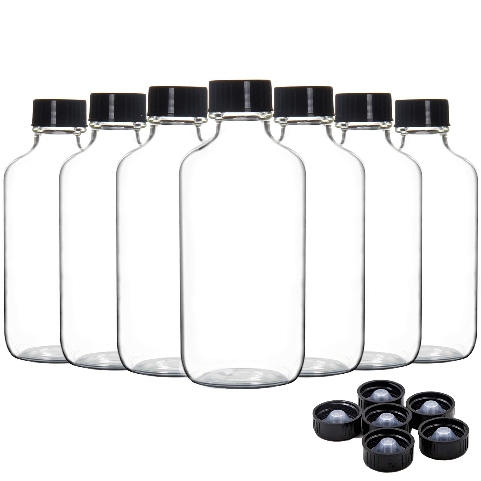 Youngever 16 Pack 120ML Empty Glass Bottles with Lids, Refillable Container for Essential Oils, Vanilla Extract and More, 4 ounce