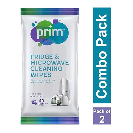 Prim Fridge and Microwave Clean Wipes - 40 Count (Pack of 2)