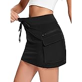 Jhsnjnr Cargo Skirts for Women Mini Sports Hiking Skort with Zipper Pockets High Waisted Golf Athletic Skorts