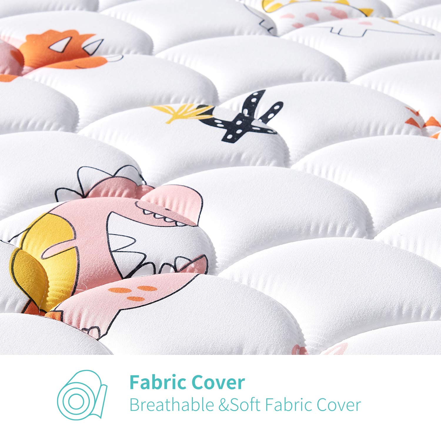 Bubble bear Premium Foam Hypoallergenic Infant Crib Mattress and Toddler Bed Mattress (Comfortable/Non-Toxic) | Funny Dinosaurs World | Size:52X27.6X5 : Baby