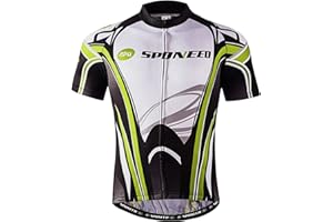 sponeed Men's Cycling Jerseys Tops Biking Shirts Short Sleeve Bike Clothing Full Zipper Bicycle Jacket with Pockets