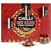 Hot Sauce Advent Calendar 2025-24 Days Chilli Sauce Advent Calendar 2025 Men, Non-chocolate Women Chilli Challenge Hot Sauce (Red)