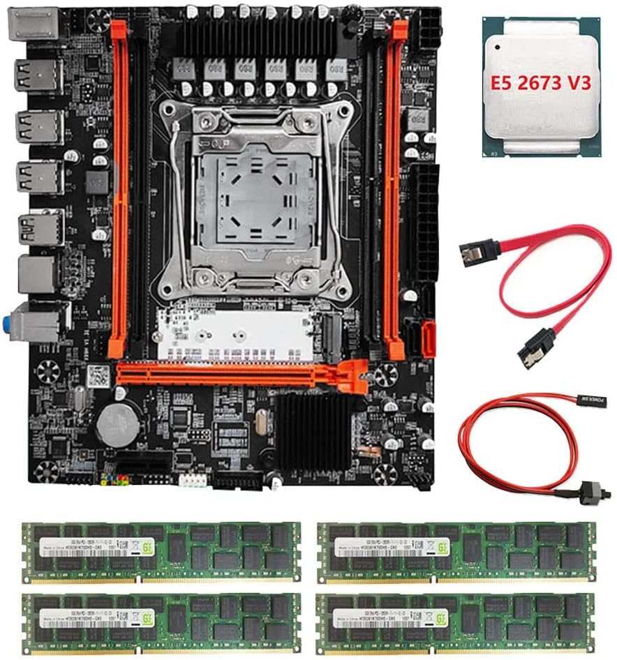 CIWEI X99H Motherboard E5 2673 V3 CPU 4x4G DDR3 RAM LGA2011-V3 ECC M.2 NVME