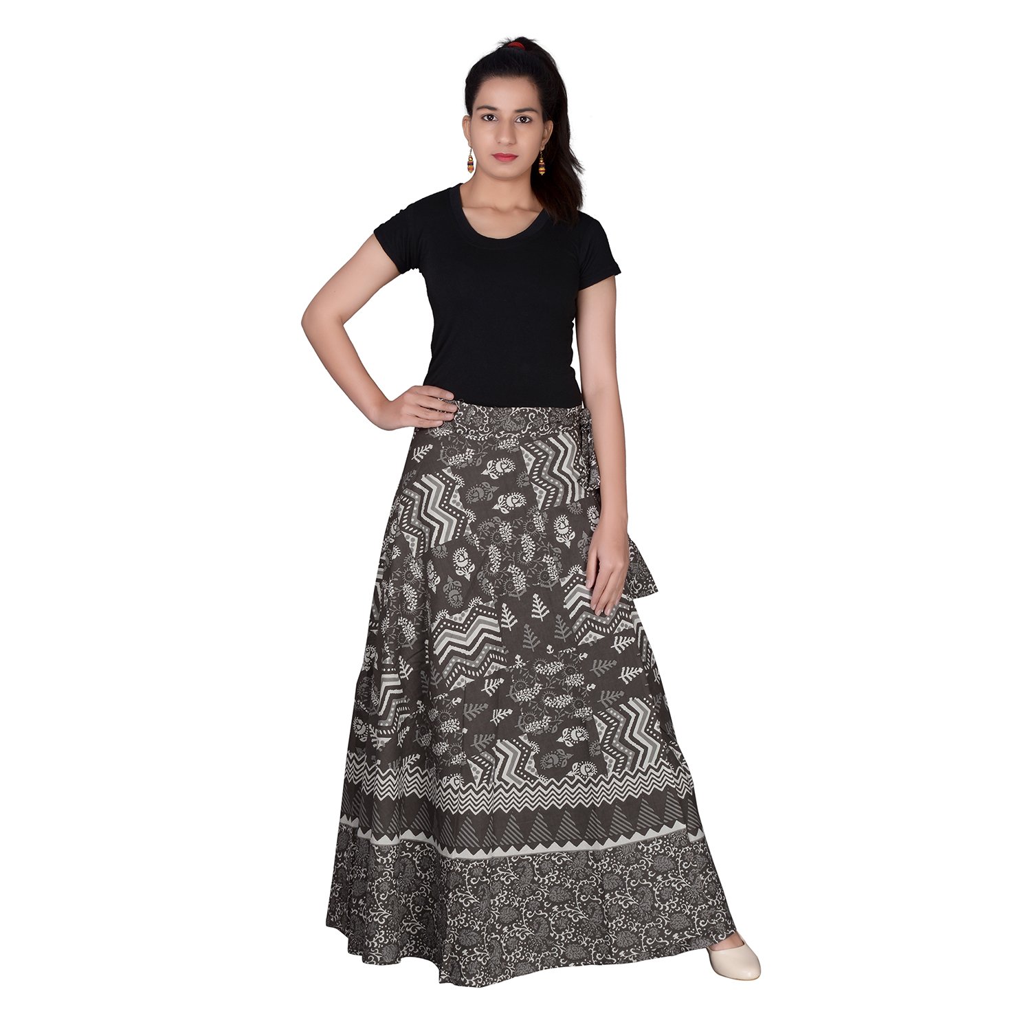 Buy Jaipur Skirt Women's New Jaipuri Print Cotton Printed Wraparound